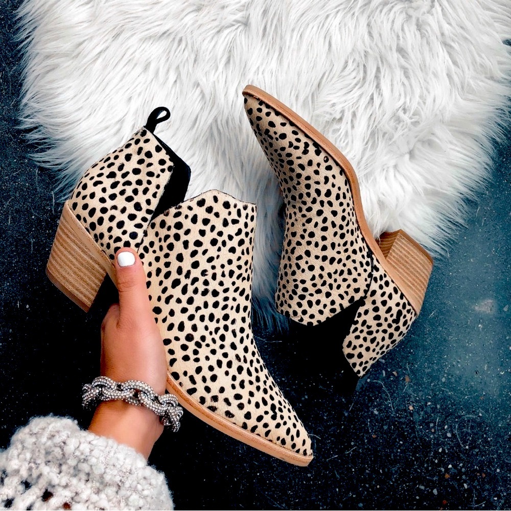DOLCE VITA Booties leather upper Full Calf hair Genuine suede Easy Slip …